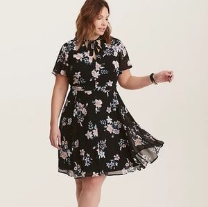 Floral Print Chiffon Dress